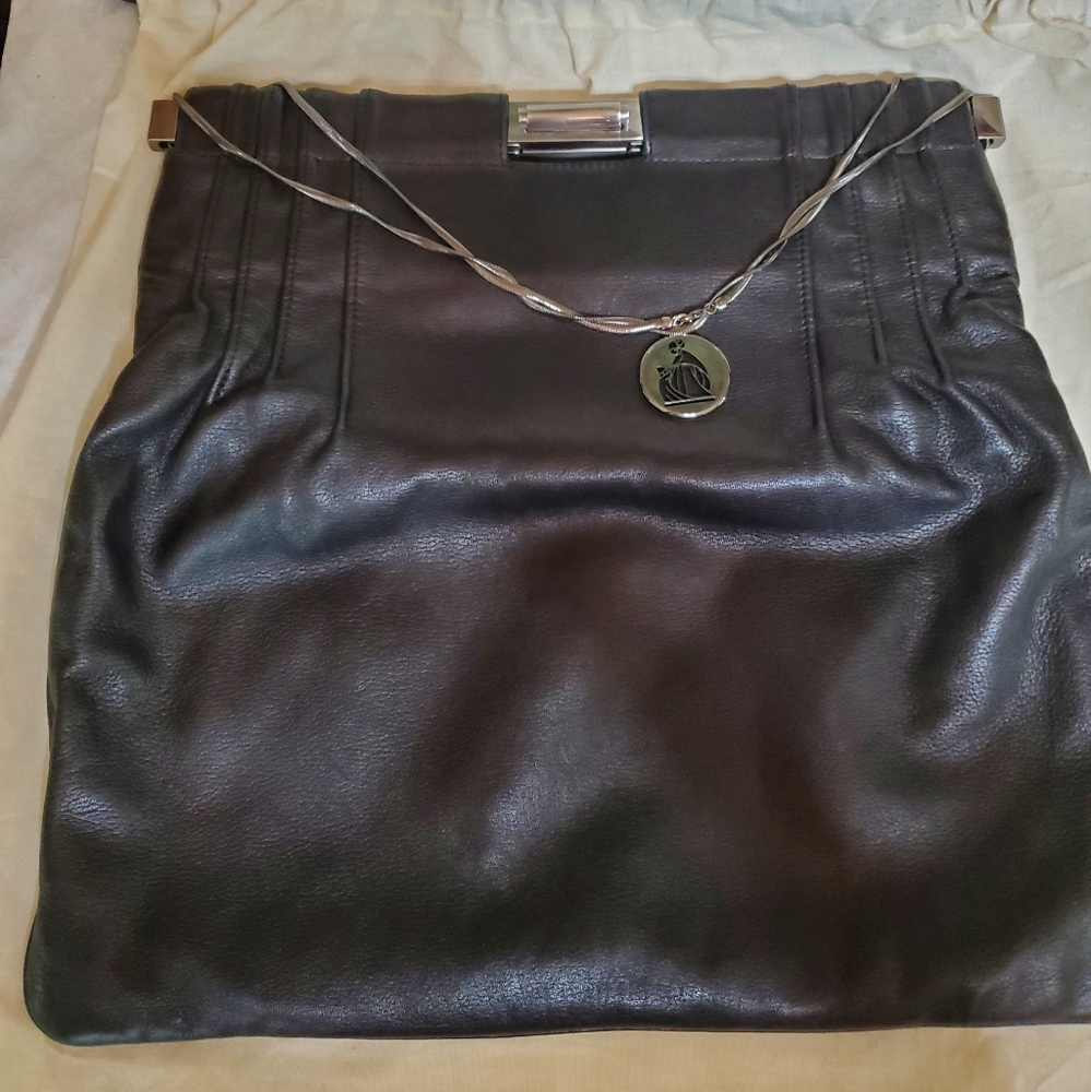 Lanvin- Black Caviar Lambskin Clutch. Like New.